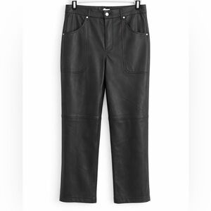 BlankNYC The Baxter Ribcage Straight Leg Faux Leather Pants Size 27 Hunter Green